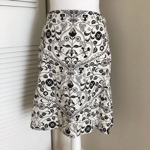 Floral black and white skirt